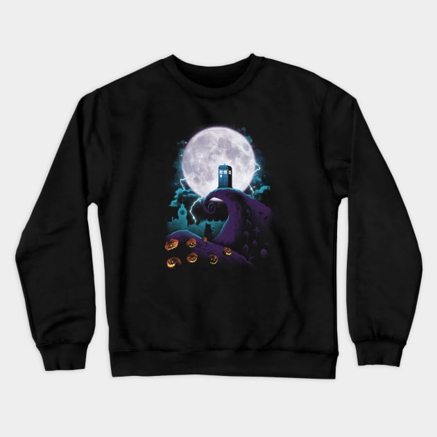 Tardis and Nightmares Crewneck Sweatshirt by Vincent Trinidad Art